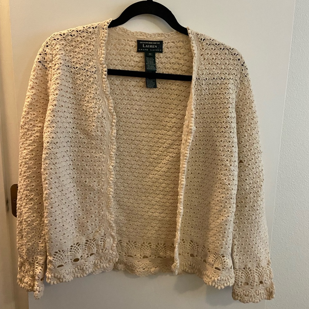 Ralph Lauren Hand-Knit Wool Cardigan Vintage